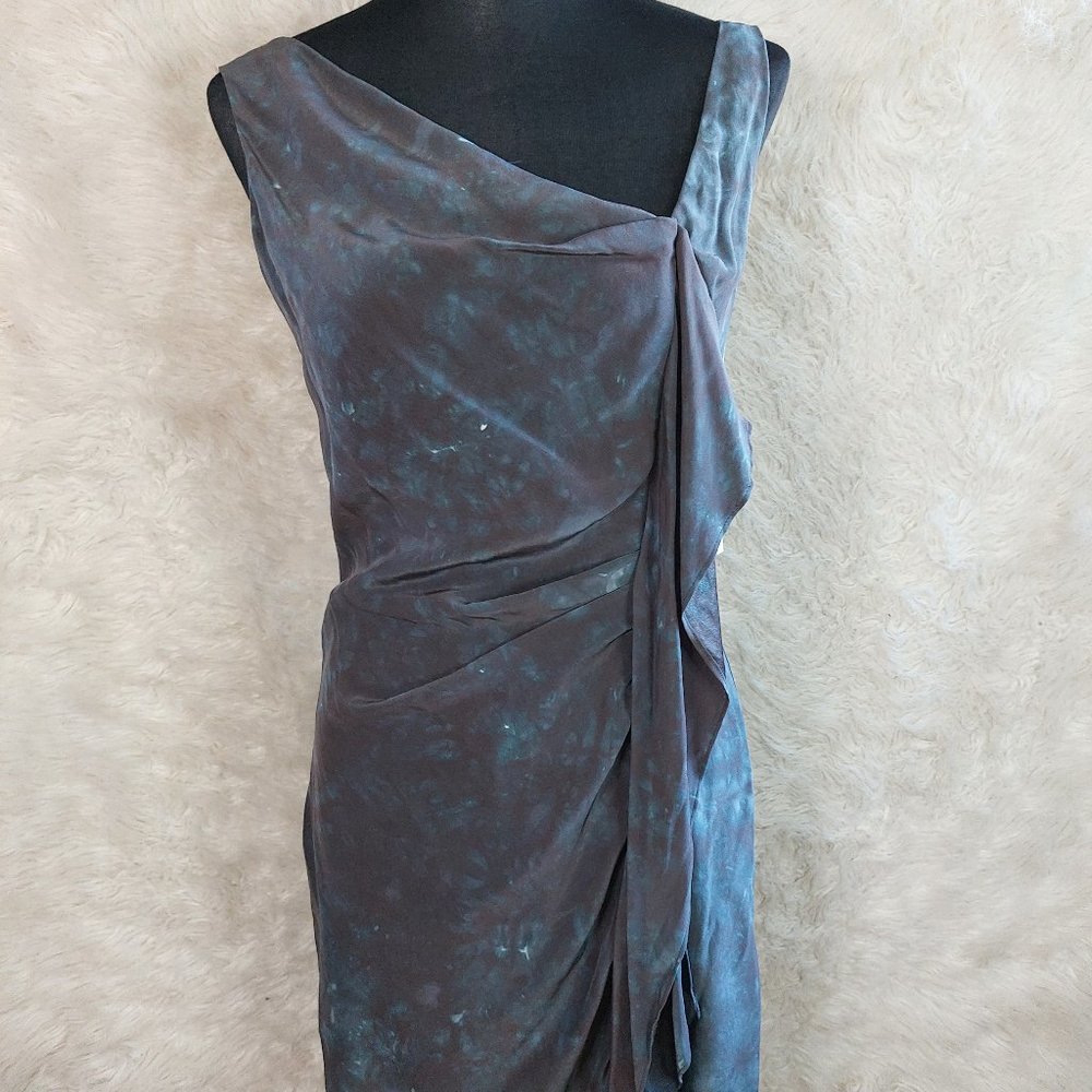 Graham & Spencer Womens Purple Thai Dye Silk Sleeves Midi Dress Siz S